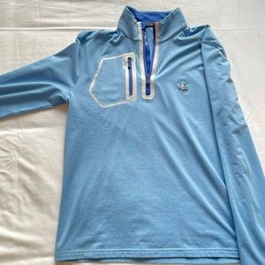 RLX Ralph Lauren Golf Driver Half Zip Spring Blue.